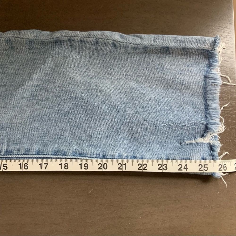 RISEN JEANS High Rise Distressed Raw Hem Straight Leg Jeans Size 5 / 27 - Picture 16 of 16